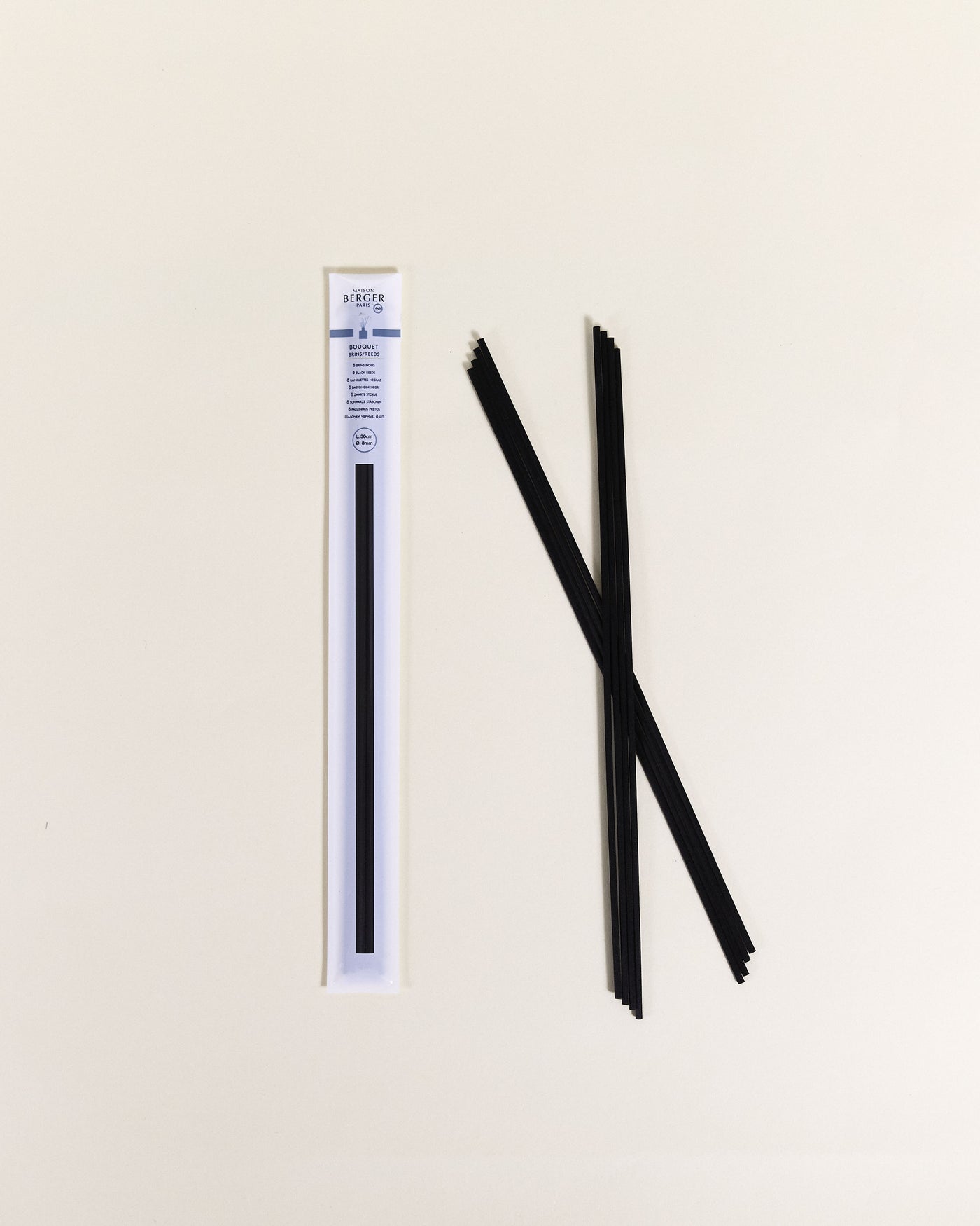 Set van 8 zwarte sticks 30cm